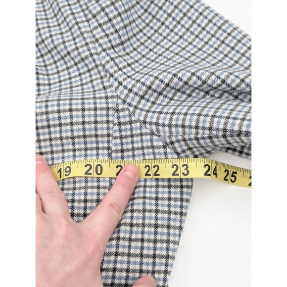 A New Day Oversized Blue Cream Brown Checkered Size Large Button Blazer Jacket - Picture 4 of 8